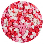 Посыпки Сердечки бело-розово-красные объемные, 50г