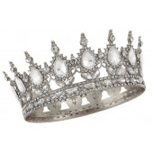 Корона серебряная с белыми камнями