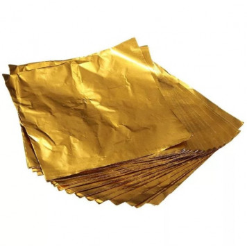 Фольга золотая 10*10см, 100шт