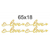 Топперы Love со стрелкой 65*18мм золотой акрил ММ, 4шт