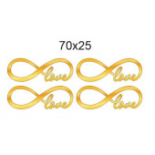 Топперы Love бесконечность 70*25мм золотой акрил ММ, 4шт