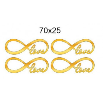 Топперы Love бесконечность 70*25мм золотой акрил ММ, 4шт