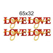 Топперы Love (красный) you (золотой) 65*32мм акрил ММ, 4шт