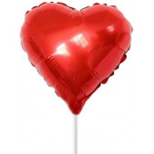 Шары воздушные фольгированные 9" «Мини-сердце», с клапаном, набор 5 шт., цвет красный