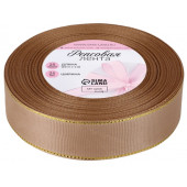 Лента репсовая 25мм*25±1ярд(23м±1м) золотые нити №173 бежевый АУ   10508017