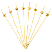 Шпажки для канапе "Бусины" бамбук, цвет золото,  набор 100 шт   10873788