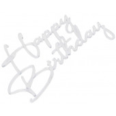 Топпер для торта «Happy Birthday», цвет серебро