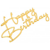 Топпер для торта «Happy Birthday», цвет золотой