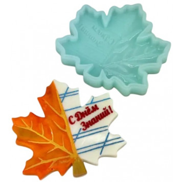 Силиконовая форма №2444 Кленовый лист "С днем знаний"