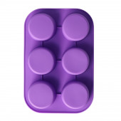 Форма для выпечки 6 ячеек "Фигуры.Круг" 26х17,5х3 см (6,5х6,5х3 см) цвет МИКС