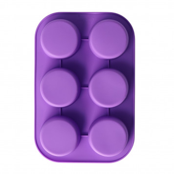 Форма для выпечки 6 ячеек "Фигуры.Круг" 26х17,5х3 см (6,5х6,5х3 см) цвет МИКС