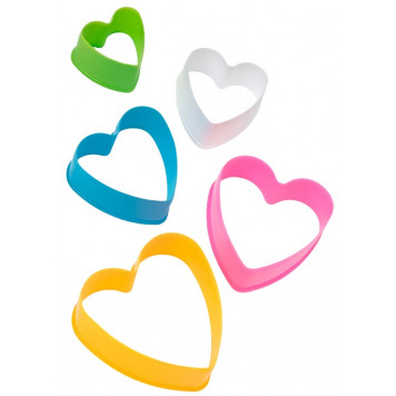 Набор форм для печенья 5 шт "Сердце", цвет МИКС