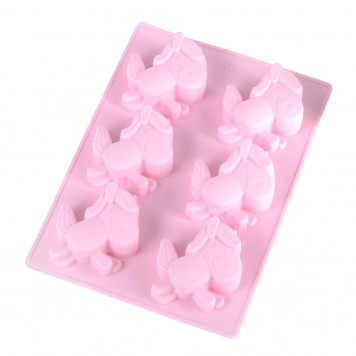 Форма для выпечки 6 ячеек "Единорог" 28x20x3 см, цвета МИКС