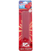 Сияющие свечи в торт "С днем рождения", Тачки, (набор 6 шт), 14 х 0,6 см