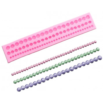 Молд для заливки Доляна «Жемчужная нить», силикон, 23×4 см, розовый