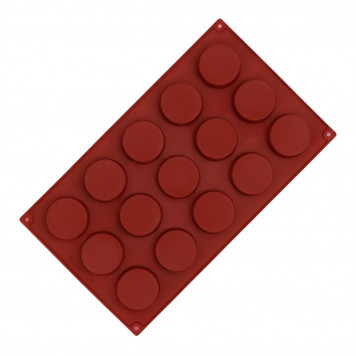 Форма для выпечки 15 ячеек "Фигуры.Круг" 29х17х2 см (d 4,5см) цвет МИКС