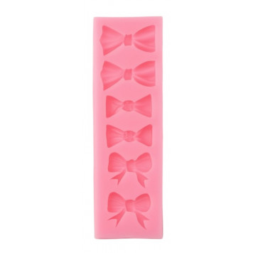 Молд для заливки Доляна «Шесть бантов», силикон, 15×4.5×1.1 см, розовый