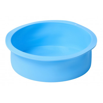 Форма для выпечки Доляна «Круг», силикон, 18×5.5 см, внутренний d=15.5 см, голубая