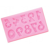 Молд 7,5х4,5х0,4 см "Цифры со звездами", розовый