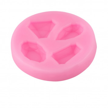 Силиконовый молд «Драгоценные камни», d=7,3 см, цвет розовый