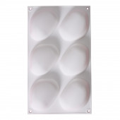 Форма для выпечки и муссовых десертов 6 ячеек "Стоун" 30х18х3 см, белый