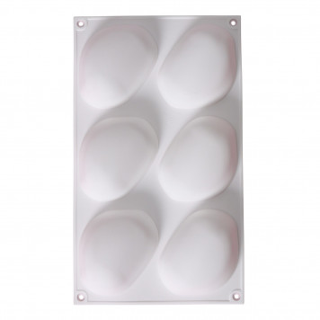 Форма для выпечки и муссовых десертов 6 ячеек "Стоун" 30х18х3 см, белый