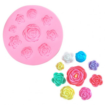 Молд Доляна «Круговорот роз», силикон, d=8 см, розовый