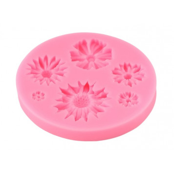 Молд для заливки Доляна «Цветы», силикон, d=7.5 см, розовый