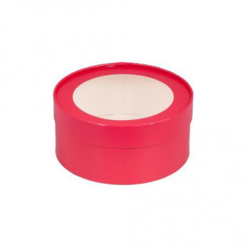 Коробки шляпная 16*7см красная