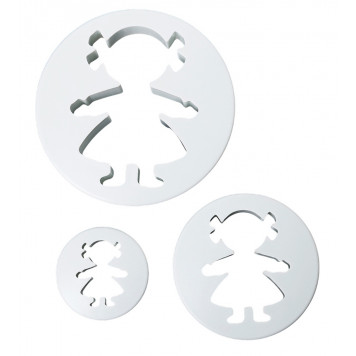 Набор выемок кондитерских для марципана и теста "Девочка" 3 шт 9х9х1,5 см