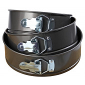 Набор форм для выпечки Доляна «Элин. Круг», 3 предмета: d=18/20/22×6.5 см, съёмное дно, антипригарное покрытие, чёрный