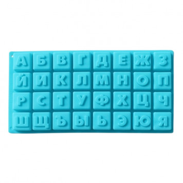 Форма силиконовая для выпечки Доляна «Алфавит», 35×18 см, 32 ячейки (3,7×3,7×3 см), цвет МИКС
