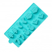 Форма для льда и конд.украшений 12 ячеек 21,5х10 см "Новый год" цвет МИКС