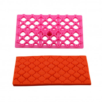 Печать для марципана и теста "Решетка с сердцем" 13х7,5х0,5 см