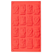 Форма для шоколада 16 ячеек 30х17х0,8 см "Рождество" цвет красный
