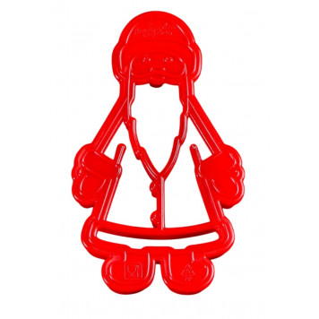 Форма для печенья «Дед Мороз», вырубка, штамп, 10×6 см, цвет красный