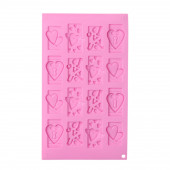 Форма для льда и конд.украшений 16 ячеек 28,7х17,4х0,8 см (4,7х3,8 см) "Любовь" цвет МИКС