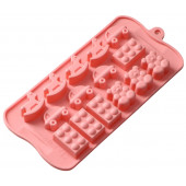 Форма для конд. украшений 15 ячеек 21х11х1,5 см (3,5х2 см) "Детские игрушки", цвет МИКС