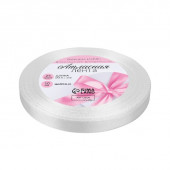 Лента атласная, 10 мм, 23±1 м, белая №01