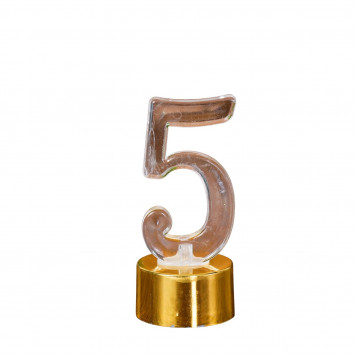 Свеча светодиодная "Цифра", цвет золото