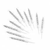 Свечи в торт «Спираль», 10 шт., средние, 5 см, металлик