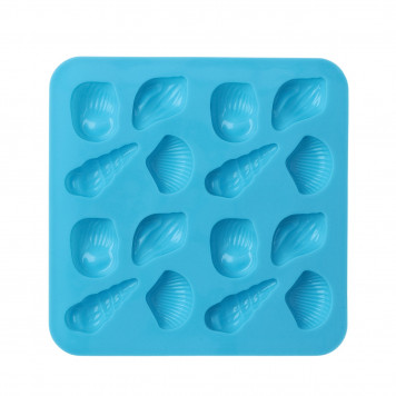 Форма для льда и конд.украшений 16 ячеек 17,3х17,3х1,5 см (3,4х2,5 см) "Ракушки" цвет МИКС