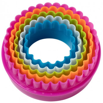 Формы для печенья Доляна «Волна», набор 5 шт., 10×10×3.5 см, пластик, МИКС