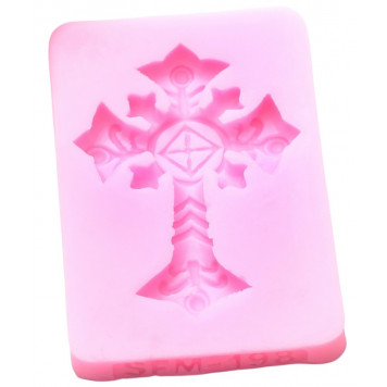 Молд 9,3х6,1х1 см "Крест", розовый