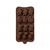 Форма для льда и кондитерских украшений Доляна «Дино», 21×11 см, 12 ячеек (4×2,5×2 см), цвет шоколадный