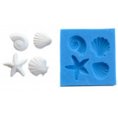 Молд "Три морских раковины и морская звезда"