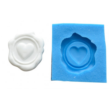 Молд "Сургучная печать с сердцем"