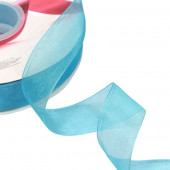 Лента Органза 25мм 100ярд Голубой