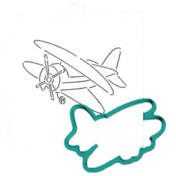 Трафарет+формочка "Самолет. Кукурузник" (форма+трафарет )