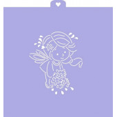 Трафарет "Девочка - фея с букетом 2" (- )